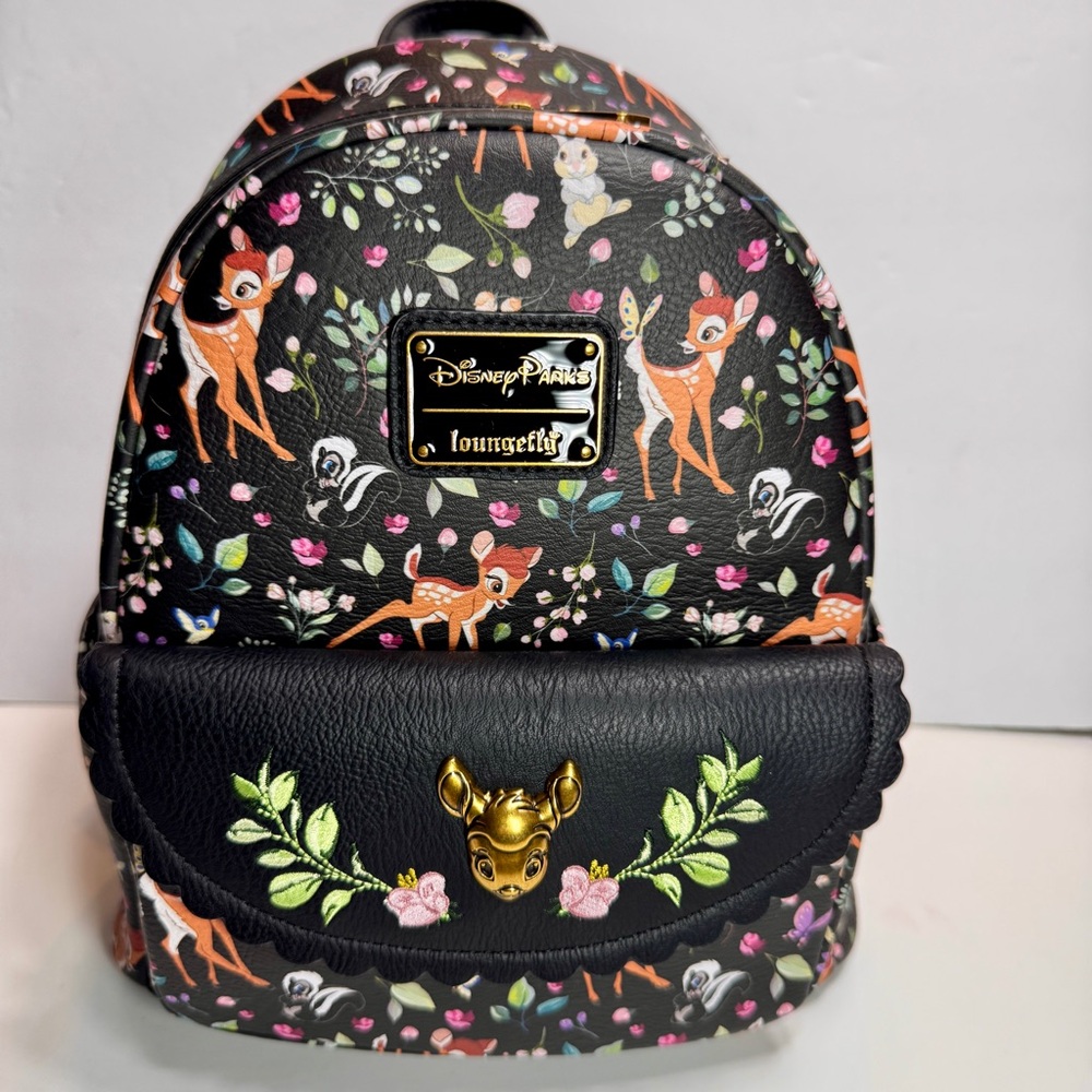 NWT Loungefly Disney Parks Bambi Forest Friends Mini Backpack.